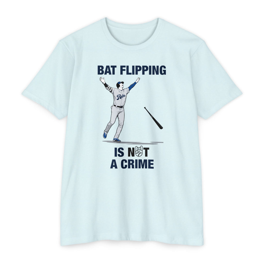 Bat Flipping Is Not A Crime Tee - Rake Baseball Company - RAKE BASEBALL | BASEBALL T-SHIRT | BASEBALL CLOTHING | GOOD VIBES ONLY