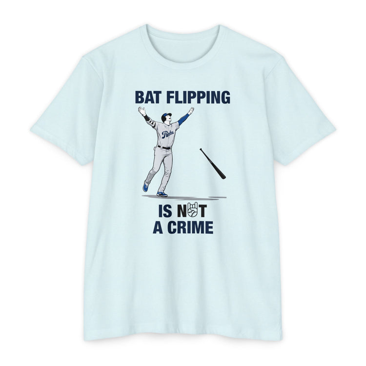 Bat Flipping Is Not A Crime Tee - Rake Baseball Company - RAKE BASEBALL | BASEBALL T-SHIRT | BASEBALL CLOTHING | GOOD VIBES ONLY