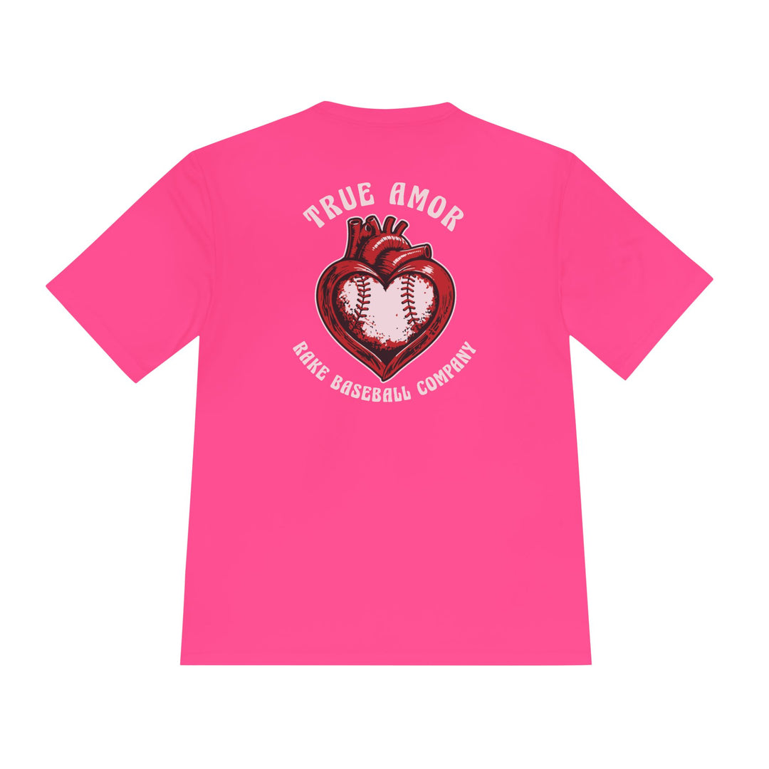 True Amor Baseball Dry Fit Tee - Rake Baseball Company - RAKE BASEBALL | BASEBALL T-SHIRT | BASEBALL CLOTHING | GOOD VIBES ONLY
