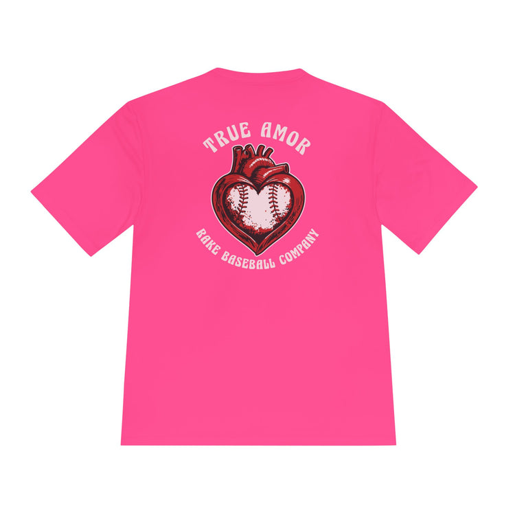 True Amor Baseball Dry Fit Tee - Rake Baseball Company - RAKE BASEBALL | BASEBALL T-SHIRT | BASEBALL CLOTHING | GOOD VIBES ONLY