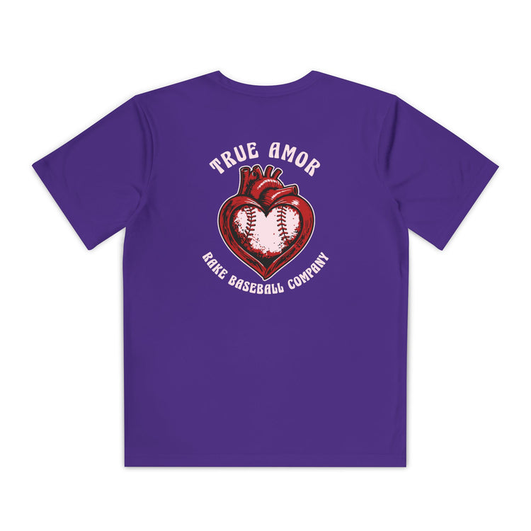 Kids True Amor Baseball Dry Fit Tee - Rake Baseball Company - RAKE BASEBALL | BASEBALL T-SHIRT | BASEBALL CLOTHING | GOOD VIBES ONLY
