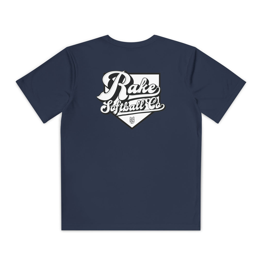 Kids Rake Softball Co. Dry Fit Tee - Rake Baseball Company - RAKE BASEBALL | BASEBALL T-SHIRT | BASEBALL CLOTHING | GOOD VIBES ONLY