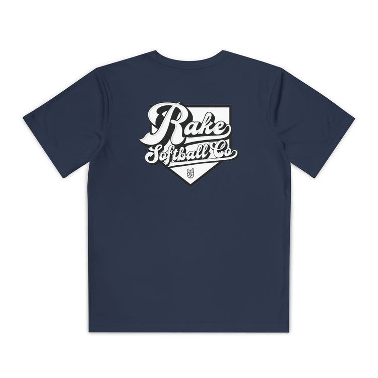 Kids Rake Softball Co. Dry Fit Tee - Rake Baseball Company - RAKE BASEBALL | BASEBALL T-SHIRT | BASEBALL CLOTHING | GOOD VIBES ONLY