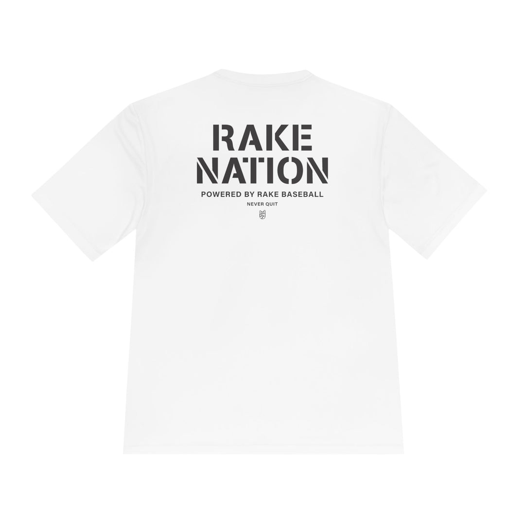 Rake Nation Dry Fit Tee - Rake Baseball Company - RAKE BASEBALL | BASEBALL T-SHIRT | BASEBALL CLOTHING | GOOD VIBES ONLY