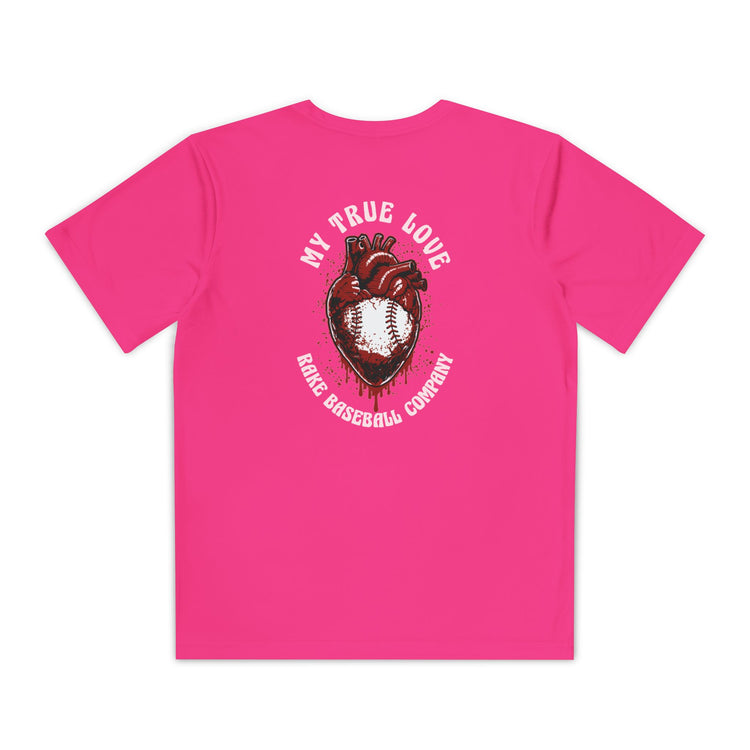 Kids My True Love Baseball Dry Fit Tee - Rake Baseball Company - RAKE BASEBALL | BASEBALL T-SHIRT | BASEBALL CLOTHING | GOOD VIBES ONLY