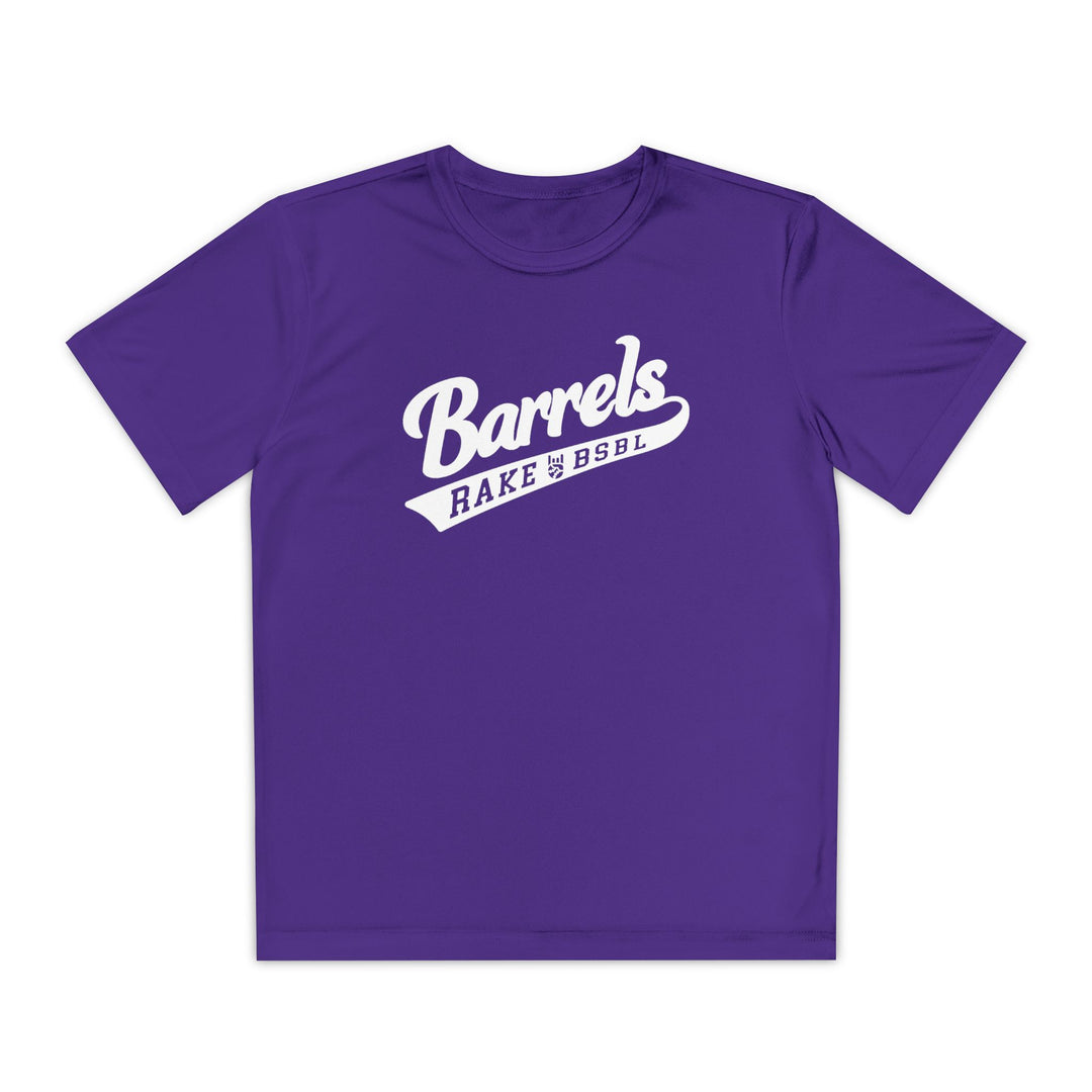 Kids Barrels Dry Fit Tee - Rake Baseball Company - RAKE BASEBALL | BASEBALL T-SHIRT | BASEBALL CLOTHING | GOOD VIBES ONLY