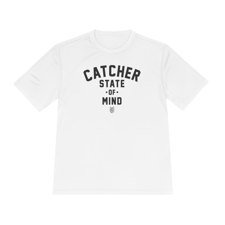 Catcher State Of Mind Dry Fit Tee - Rake Baseball Company - RAKE BASEBALL | BASEBALL T-SHIRT | BASEBALL CLOTHING | GOOD VIBES ONLY