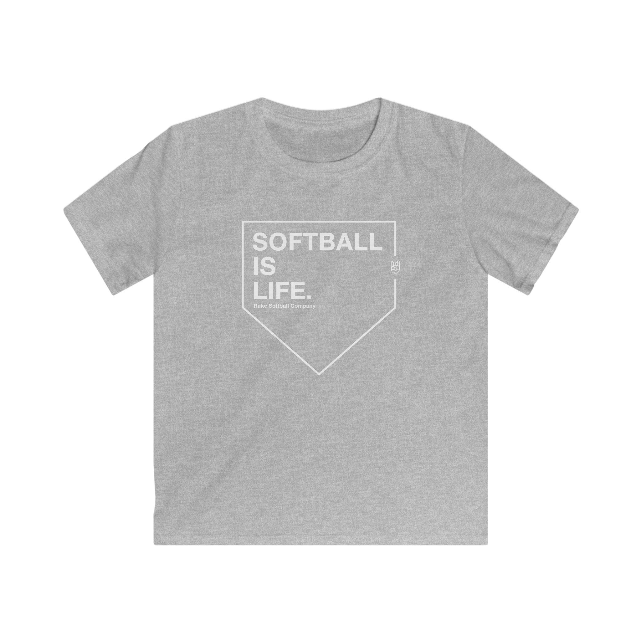 Kids Softball Is Life Tee - Rake Baseball Company - RAKE BASEBALL | BASEBALL T-SHIRT | BASEBALL CLOTHING | GOOD VIBES ONLY