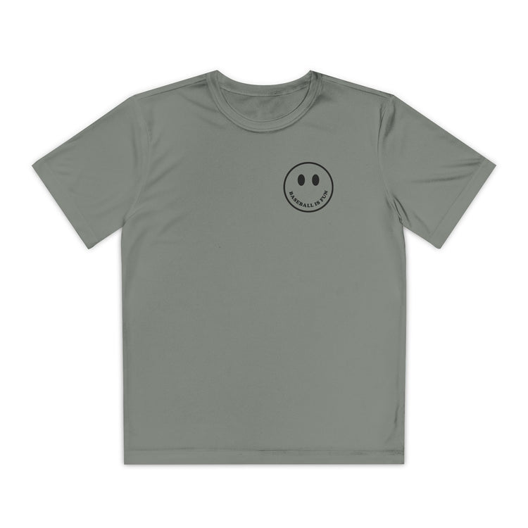Kids Baseball Is Fun Dry Fit Tee - Rake Baseball Company - RAKE BASEBALL | BASEBALL T-SHIRT | BASEBALL CLOTHING | GOOD VIBES ONLY