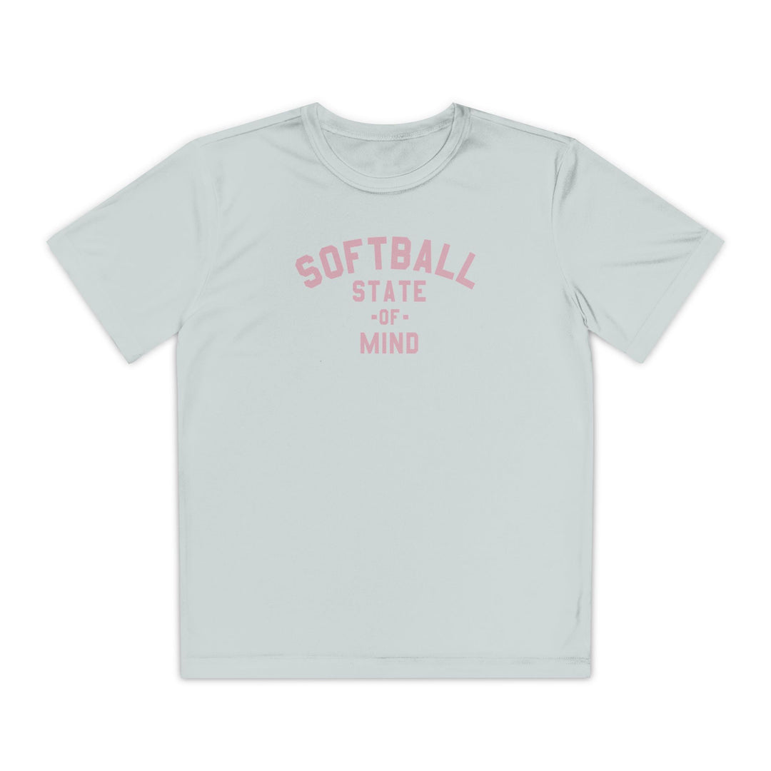 Kids Softball State Of Mind Dry Fit Tee - Rake Baseball Company - RAKE BASEBALL | BASEBALL T-SHIRT | BASEBALL CLOTHING | GOOD VIBES ONLY