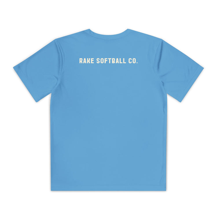 Kids Built To Rake Softball Dry Fit Tee - Rake Baseball Company - RAKE BASEBALL | BASEBALL T-SHIRT | BASEBALL CLOTHING | GOOD VIBES ONLY