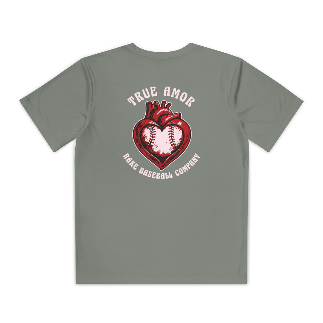 Kids True Amor Baseball Dry Fit Tee - Rake Baseball Company - RAKE BASEBALL | BASEBALL T-SHIRT | BASEBALL CLOTHING | GOOD VIBES ONLY