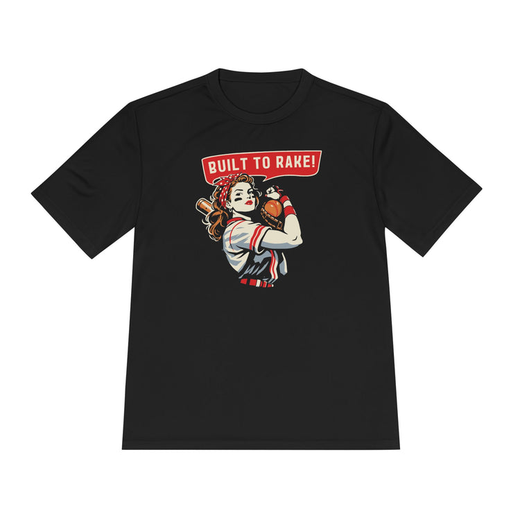 Built To Rake Softball Dry Fit Tee - Rake Baseball Company - RAKE BASEBALL | BASEBALL T-SHIRT | BASEBALL CLOTHING | GOOD VIBES ONLY