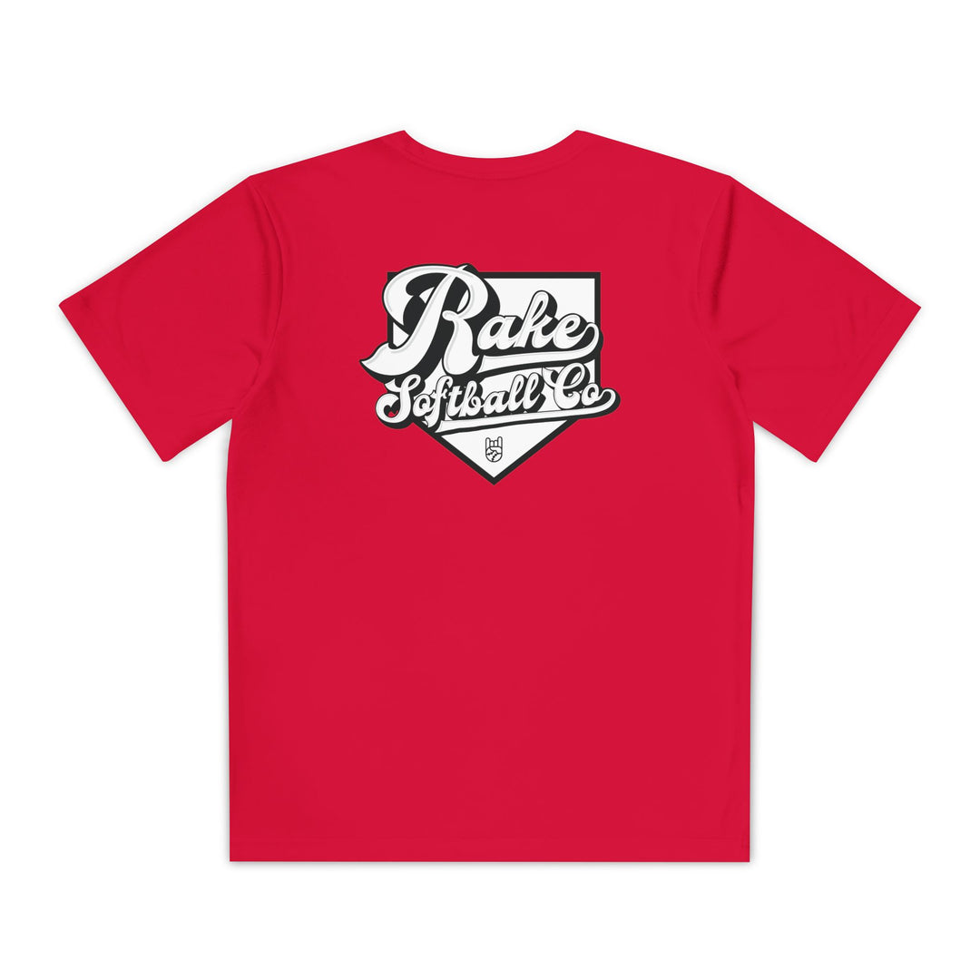 Kids Rake Softball Co. Dry Fit Tee - Rake Baseball Company - RAKE BASEBALL | BASEBALL T-SHIRT | BASEBALL CLOTHING | GOOD VIBES ONLY