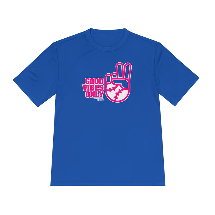 Good Vibes Only Dry Fit Tee - Rake Baseball Company - RAKE BASEBALL | BASEBALL T-SHIRT | BASEBALL CLOTHING | GOOD VIBES ONLY