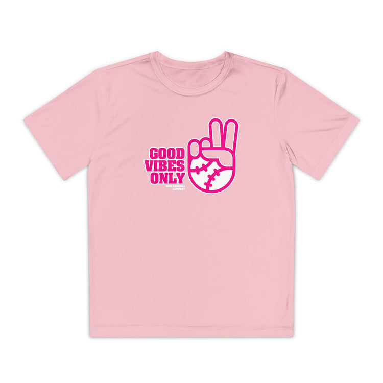Kids Good Vibes Only Dry Fit Tee - Rake Baseball Company - RAKE BASEBALL | BASEBALL T-SHIRT | BASEBALL CLOTHING | GOOD VIBES ONLY