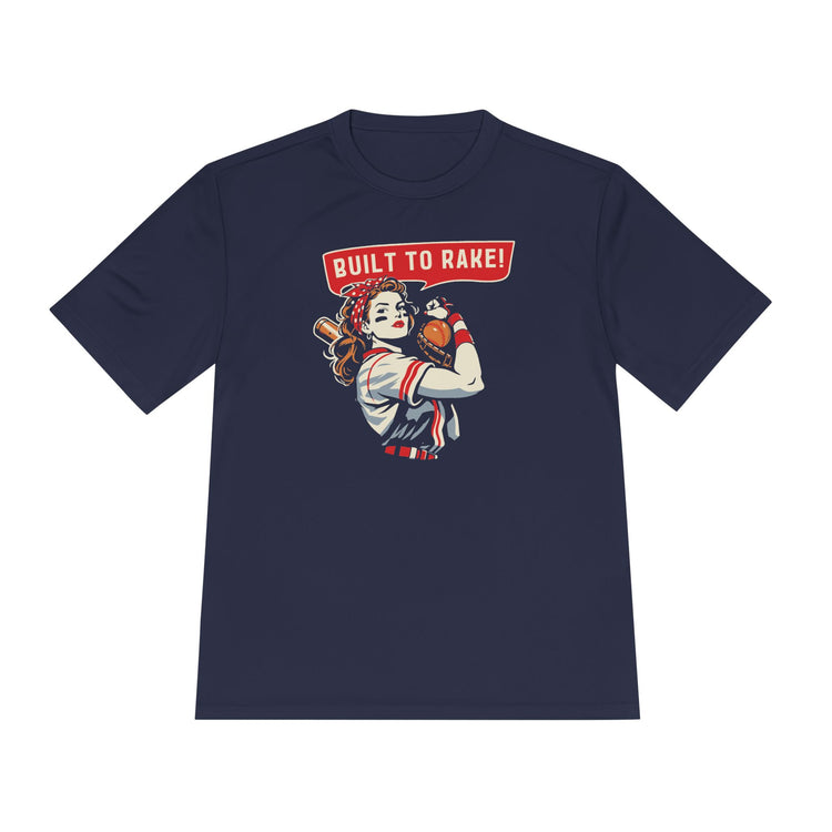 Built To Rake Softball Dry Fit Tee - Rake Baseball Company - RAKE BASEBALL | BASEBALL T-SHIRT | BASEBALL CLOTHING | GOOD VIBES ONLY