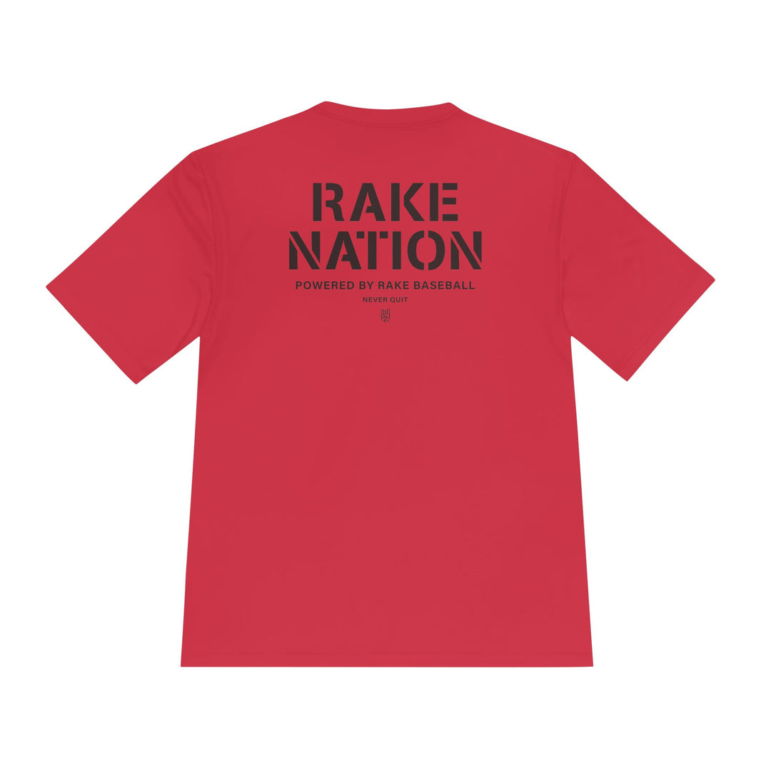 Rake Nation Dry Fit Tee - Rake Baseball Company - RAKE BASEBALL | BASEBALL T-SHIRT | BASEBALL CLOTHING | GOOD VIBES ONLY