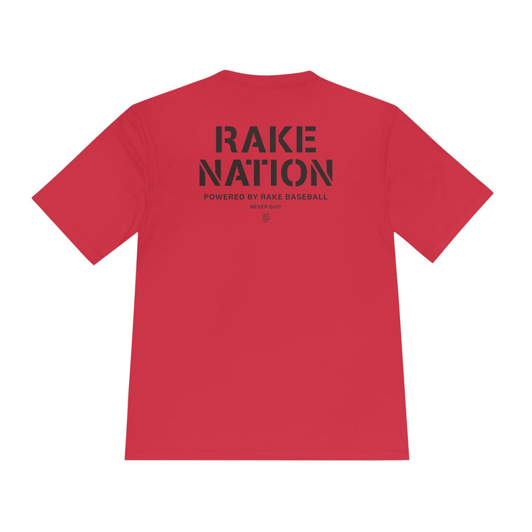 Rake Nation Dry Fit Tee - Rake Baseball Company - RAKE BASEBALL | BASEBALL T-SHIRT | BASEBALL CLOTHING | GOOD VIBES ONLY
