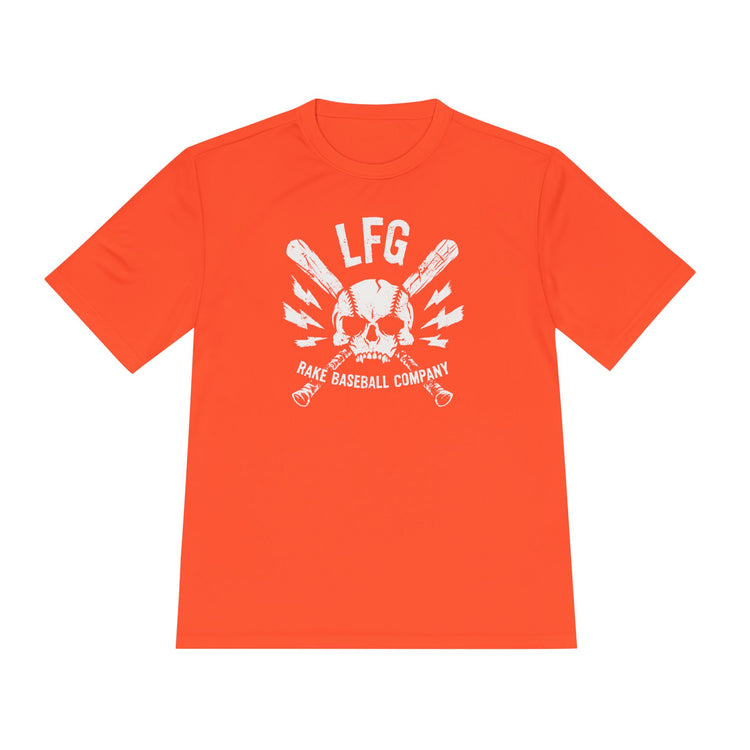 LFG Baseball Skull Dry Fit Tee - Rake Baseball Company - RAKE BASEBALL | BASEBALL T-SHIRT | BASEBALL CLOTHING | GOOD VIBES ONLY