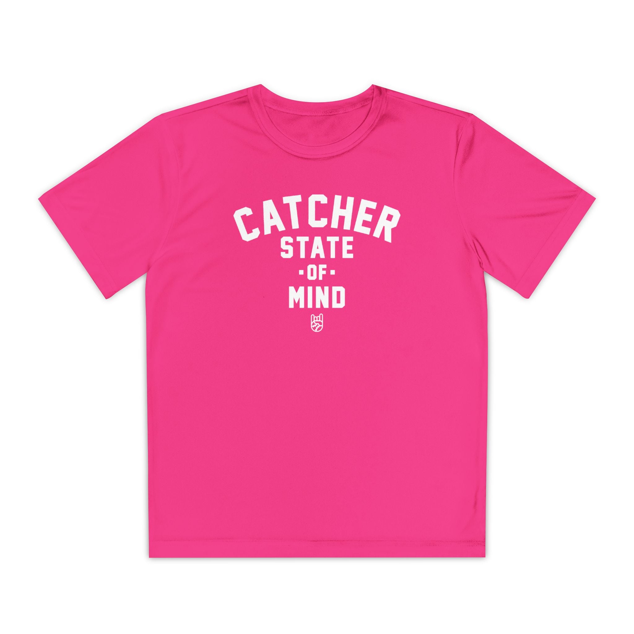 Kids Catcher State Of Mind Dry Fit Tee - Rake Baseball Company - RAKE BASEBALL | BASEBALL T-SHIRT | BASEBALL CLOTHING | GOOD VIBES ONLY