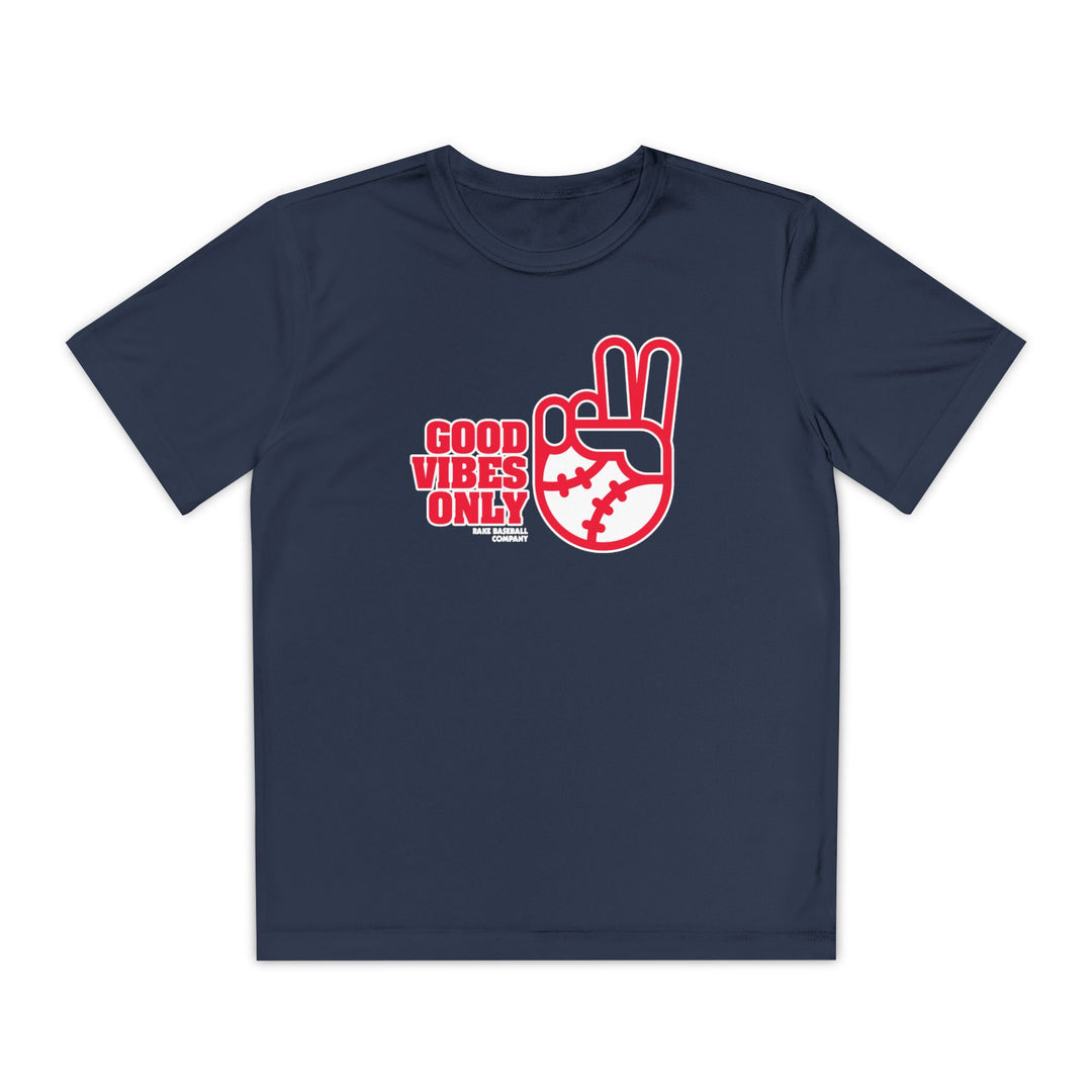 Kids Minnesota Inspired GVO Dry Fit Tee - Rake Baseball Company - RAKE BASEBALL | BASEBALL T-SHIRT | BASEBALL CLOTHING | GOOD VIBES ONLY