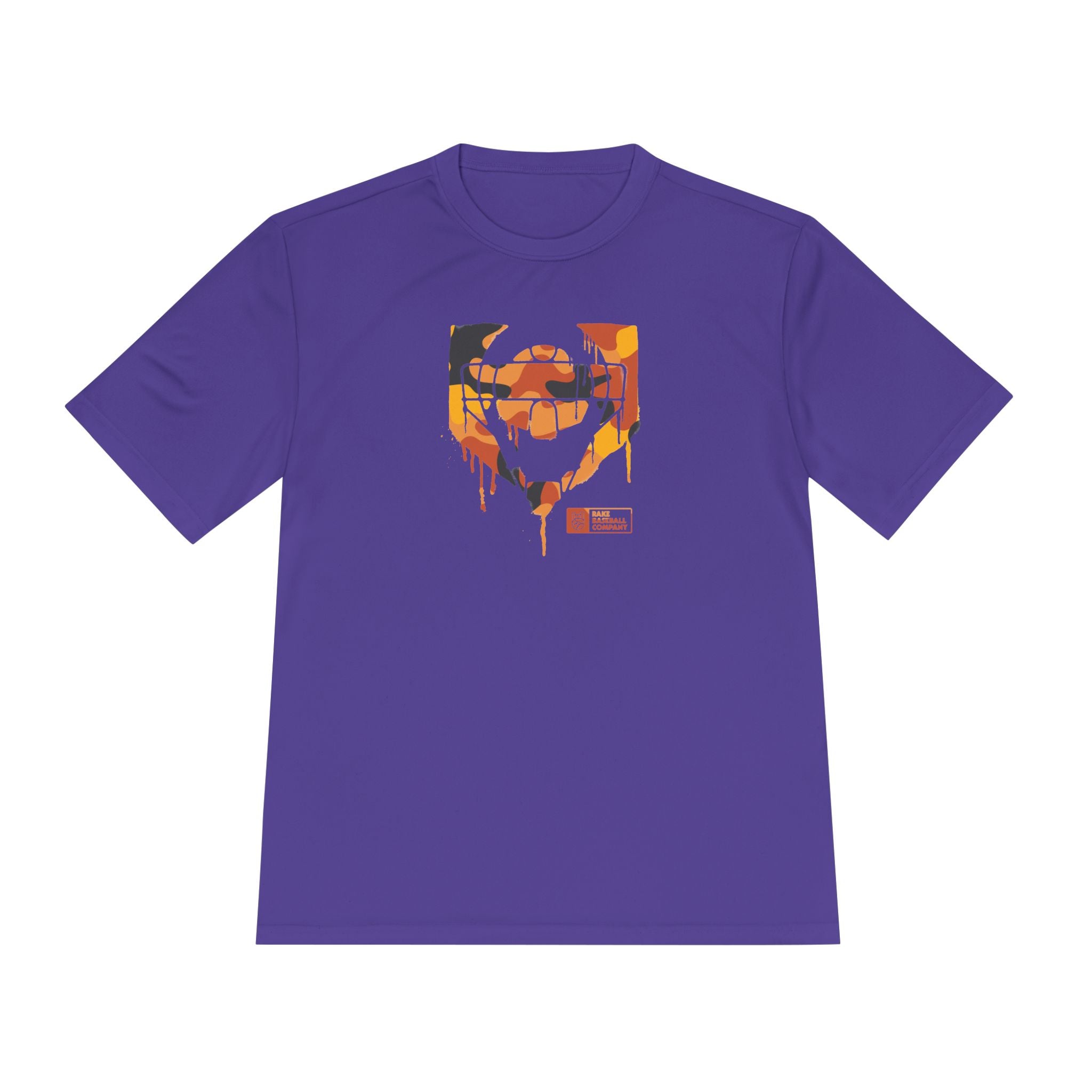 Catcher's Orange Camo Drip Dry Fit Tee - Rake Baseball Company - RAKE BASEBALL | BASEBALL T-SHIRT | BASEBALL CLOTHING | GOOD VIBES ONLY