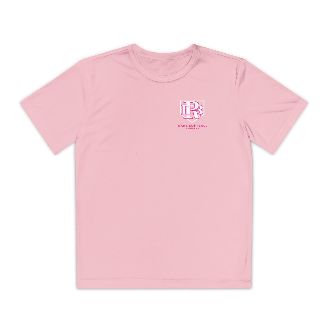 Kids RB Homeplate Softball Dry Fit Tee - Rake Baseball Company - RAKE BASEBALL | BASEBALL T-SHIRT | BASEBALL CLOTHING | GOOD VIBES ONLY