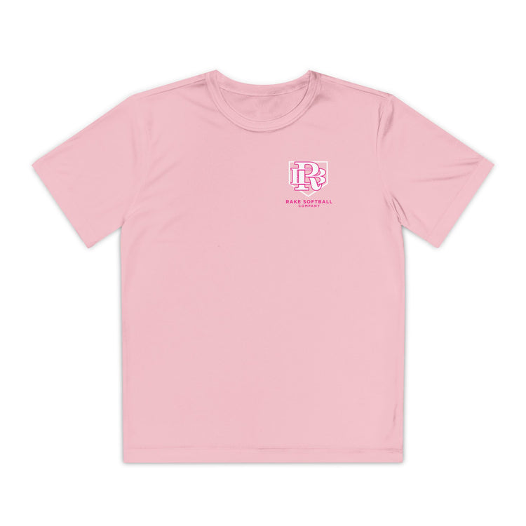 Kids RB Homeplate Softball Dry Fit Tee - Rake Baseball Company - RAKE BASEBALL | BASEBALL T-SHIRT | BASEBALL CLOTHING | GOOD VIBES ONLY