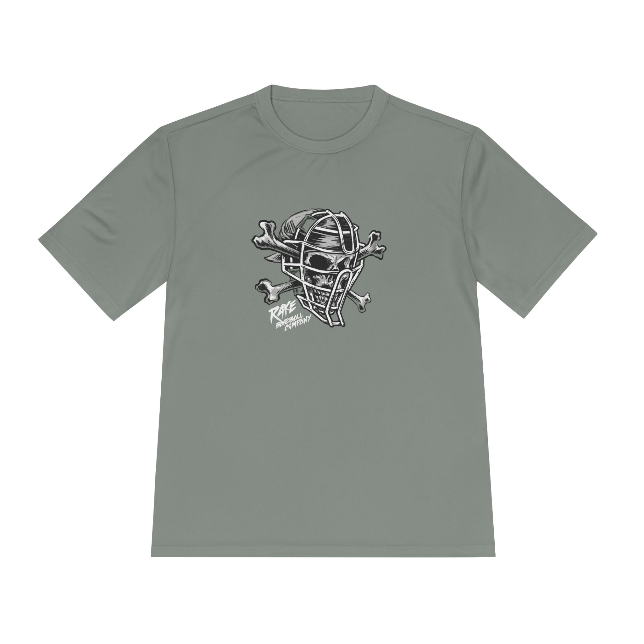 Skull & Bones Catching Dry Fit Tee - Rake Baseball Company - RAKE BASEBALL | BASEBALL T-SHIRT | BASEBALL CLOTHING | GOOD VIBES ONLY