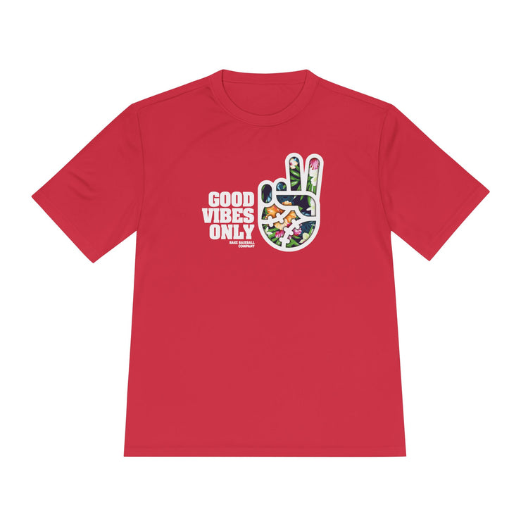 Good Vibes Only Floral Dry Fit Tee - Rake Baseball Company - RAKE BASEBALL | BASEBALL T-SHIRT | BASEBALL CLOTHING | GOOD VIBES ONLY