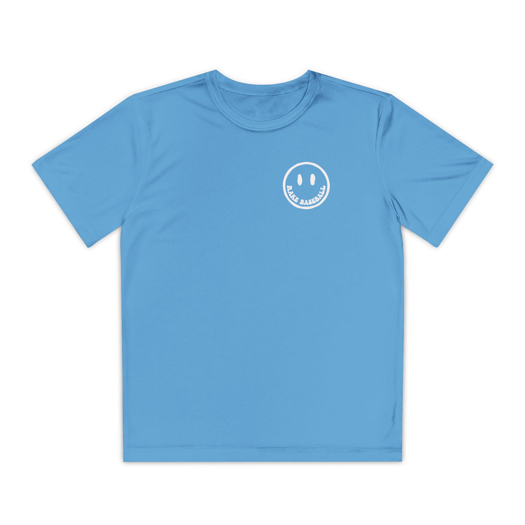 Kids Rake Smile Dry Fit Tee - Rake Baseball Company - RAKE BASEBALL | BASEBALL T-SHIRT | BASEBALL CLOTHING | GOOD VIBES ONLY