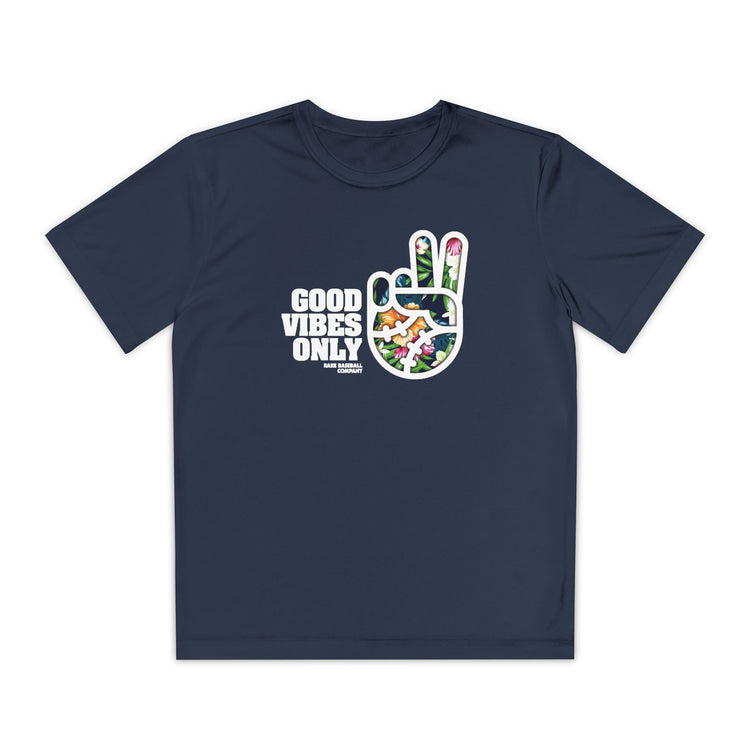 Kids GVO Floral Edition Dry Fit Tee - Rake Baseball Company - RAKE BASEBALL | BASEBALL T-SHIRT | BASEBALL CLOTHING | GOOD VIBES ONLY