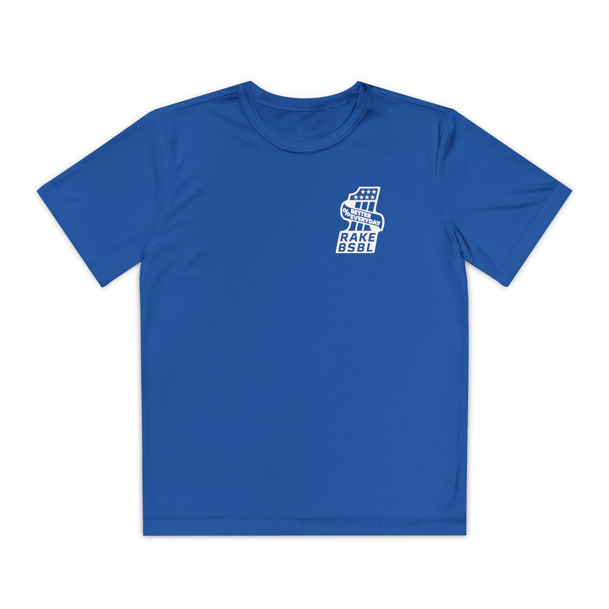 Kids One Percent Better Dry Fit Tee - Rake Baseball Company - RAKE BASEBALL | BASEBALL T-SHIRT | BASEBALL CLOTHING | GOOD VIBES ONLY