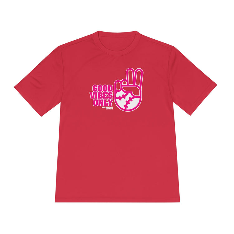 Good Vibes Only Dry Fit Tee - Rake Baseball Company - RAKE BASEBALL | BASEBALL T-SHIRT | BASEBALL CLOTHING | GOOD VIBES ONLY