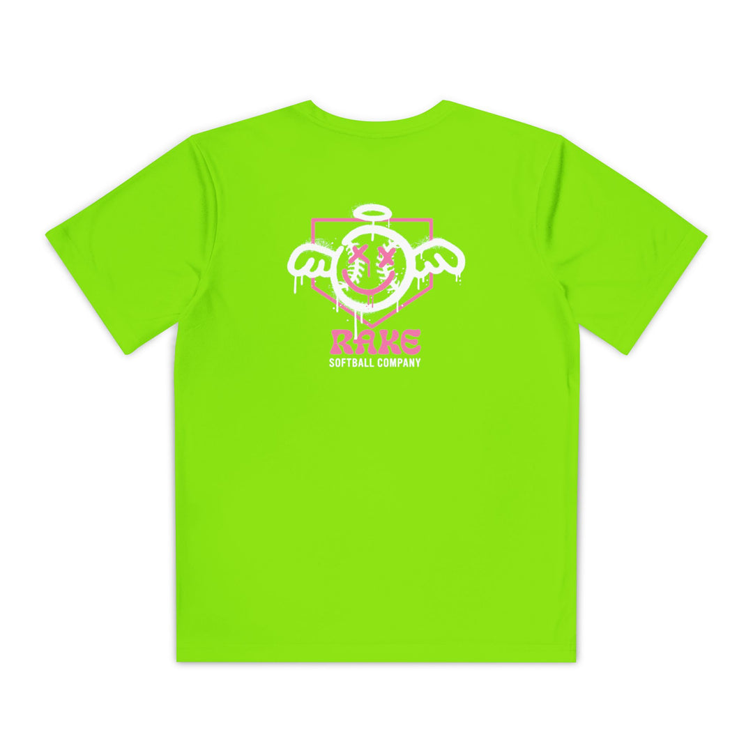 Kids She Angel Drip Softball Dry Fit Tee - Rake Baseball Company - RAKE BASEBALL | BASEBALL T-SHIRT | BASEBALL CLOTHING | GOOD VIBES ONLY