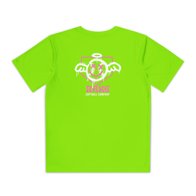 Kids She Angel Drip Softball Dry Fit Tee - Rake Baseball Company - RAKE BASEBALL | BASEBALL T-SHIRT | BASEBALL CLOTHING | GOOD VIBES ONLY