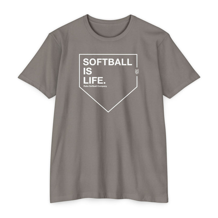 Softball Is Life Tee - Rake Baseball Company - RAKE BASEBALL | BASEBALL T-SHIRT | BASEBALL CLOTHING | GOOD VIBES ONLY