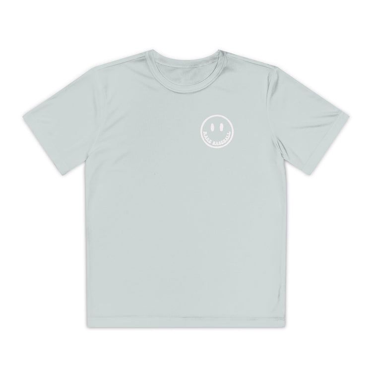 Kids Rake Smile Dry Fit Tee - Rake Baseball Company - RAKE BASEBALL | BASEBALL T-SHIRT | BASEBALL CLOTHING | GOOD VIBES ONLY