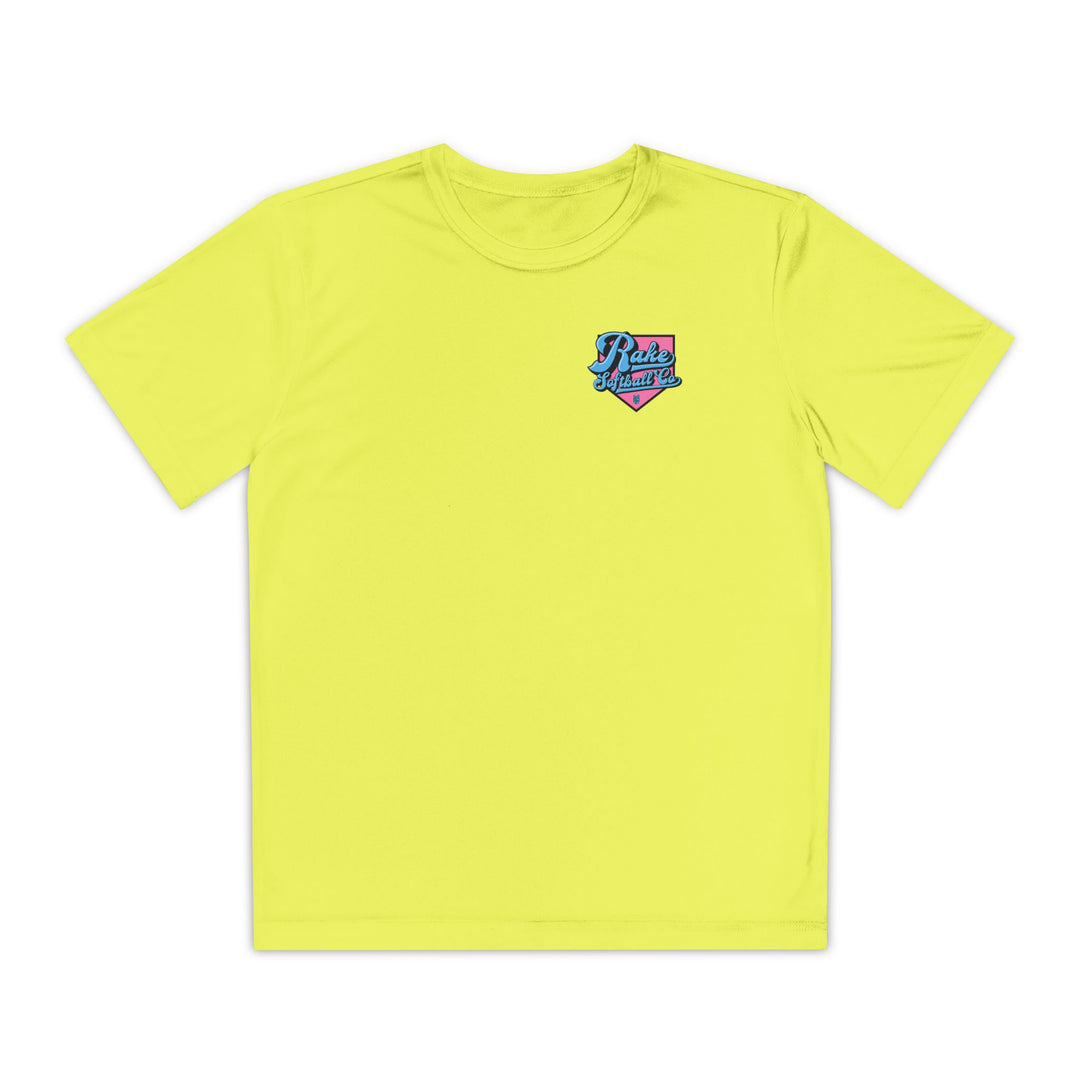 Kids Rake Softball Co. Dry Fit Tee - Rake Baseball Company - RAKE BASEBALL | BASEBALL T-SHIRT | BASEBALL CLOTHING | GOOD VIBES ONLY