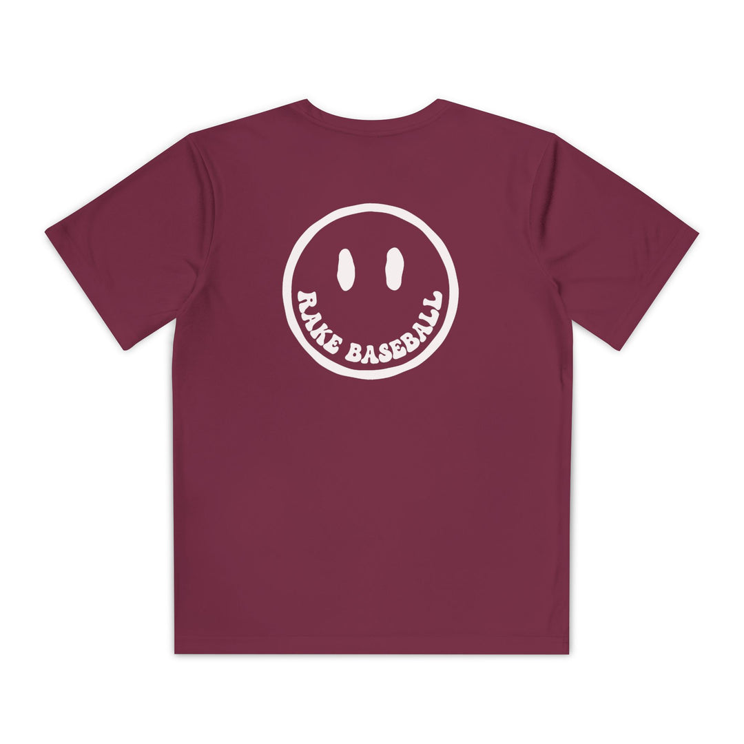 Kids Rake Smile Dry Fit Tee - Rake Baseball Company - RAKE BASEBALL | BASEBALL T-SHIRT | BASEBALL CLOTHING | GOOD VIBES ONLY