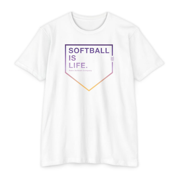 Softball Is Life Tee - Rake Baseball Company - RAKE BASEBALL | BASEBALL T-SHIRT | BASEBALL CLOTHING | GOOD VIBES ONLY