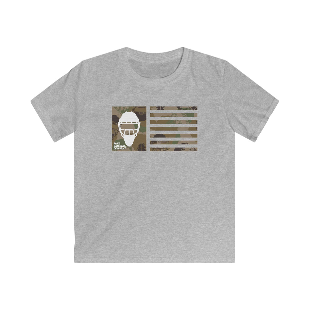 Kids Camo Hockey Mask Flag Tee