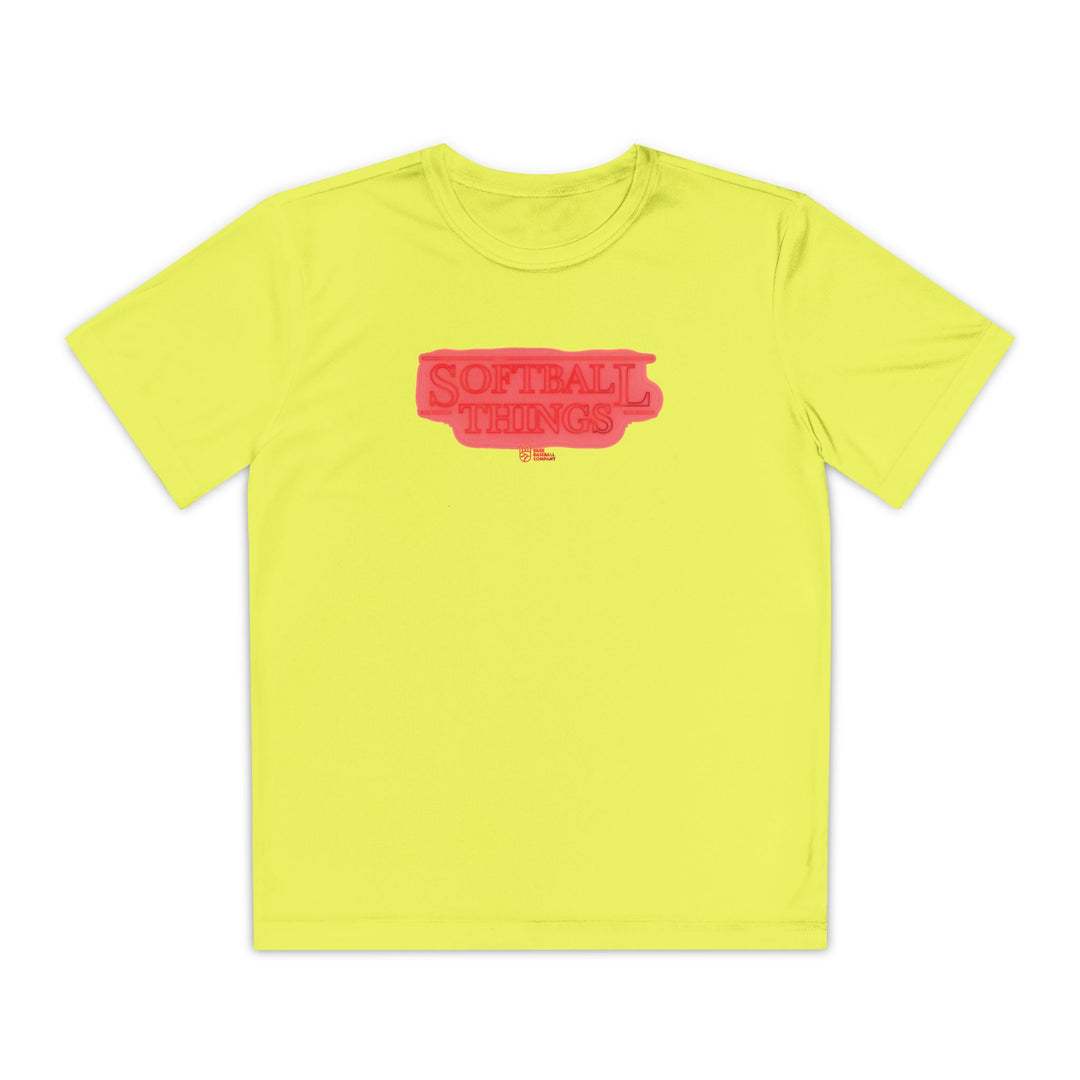 Kids Softball Things Dry Fit Tee - Rake Baseball Company - RAKE BASEBALL | BASEBALL T-SHIRT | BASEBALL CLOTHING | GOOD VIBES ONLY