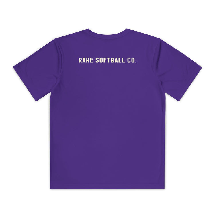 Kids Built To Rake Softball Dry Fit Tee - Rake Baseball Company - RAKE BASEBALL | BASEBALL T-SHIRT | BASEBALL CLOTHING | GOOD VIBES ONLY