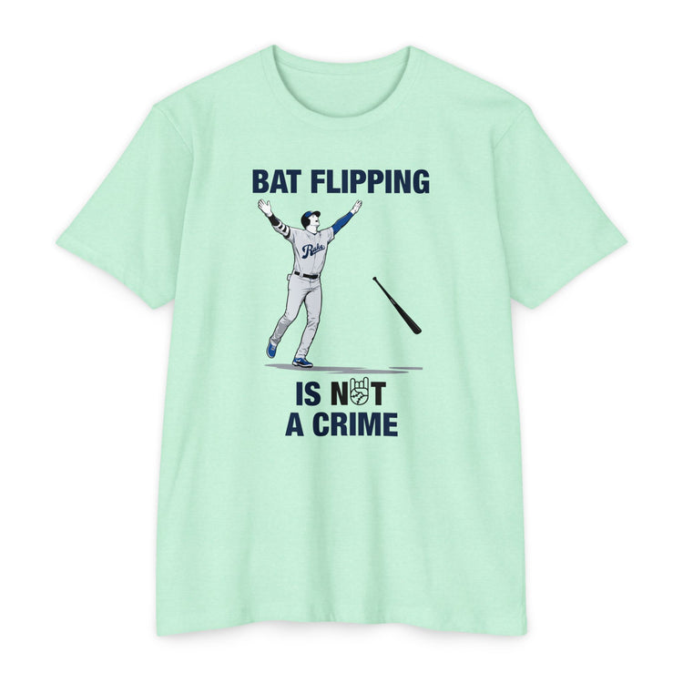 Bat Flipping Is Not A Crime Tee - Rake Baseball Company - RAKE BASEBALL | BASEBALL T-SHIRT | BASEBALL CLOTHING | GOOD VIBES ONLY