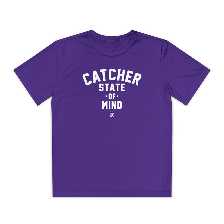 Kids Catcher State Of Mind Dry Fit Tee - Rake Baseball Company - RAKE BASEBALL | BASEBALL T-SHIRT | BASEBALL CLOTHING | GOOD VIBES ONLY