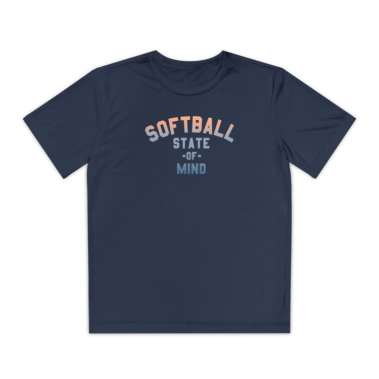 Kids Softball State Of Mind Dry Fit Tee - Rake Baseball Company - RAKE BASEBALL | BASEBALL T-SHIRT | BASEBALL CLOTHING | GOOD VIBES ONLY