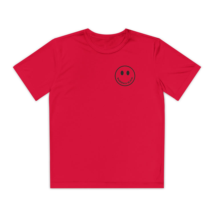 Kids Baseball Is Fun Dry Fit Tee - Rake Baseball Company - RAKE BASEBALL | BASEBALL T-SHIRT | BASEBALL CLOTHING | GOOD VIBES ONLY