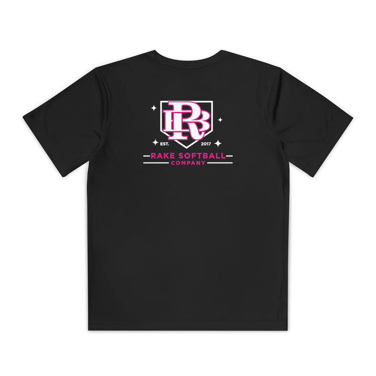 Kids RB Homeplate Softball Dry Fit Tee - Rake Baseball Company - RAKE BASEBALL | BASEBALL T-SHIRT | BASEBALL CLOTHING | GOOD VIBES ONLY